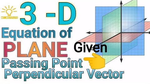 Equation of a plane through a point and perpendicular to a vector 3d Class12 Maths