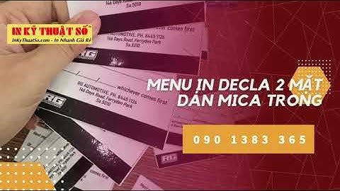 Menu in decal 2 mặt dán mica trong