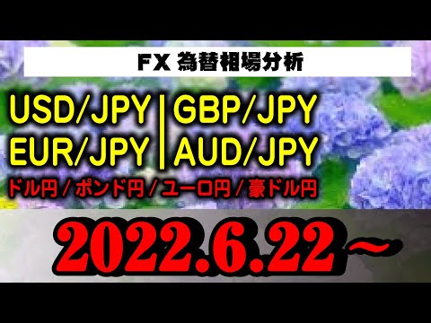 FX為替【USDドル円)GBP(ポンド円)AUD(豪ドル円)EUR(ユーロ円)】2022.6.22相場分析