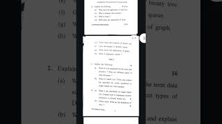 data structure bca 3rd sem previous year question papers 2024