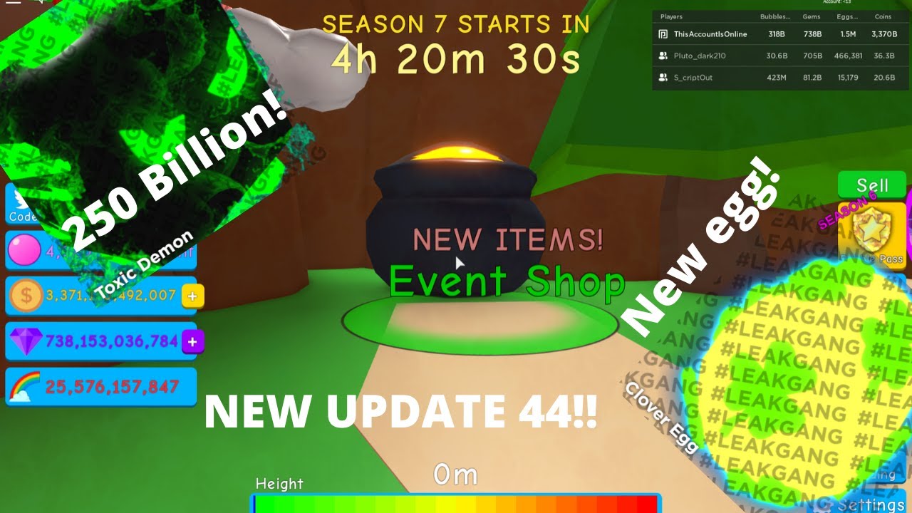 NEW UPDATE 44!! NEW PETS AND MORE!!! | Bubble Gum Simulator! | Roblox