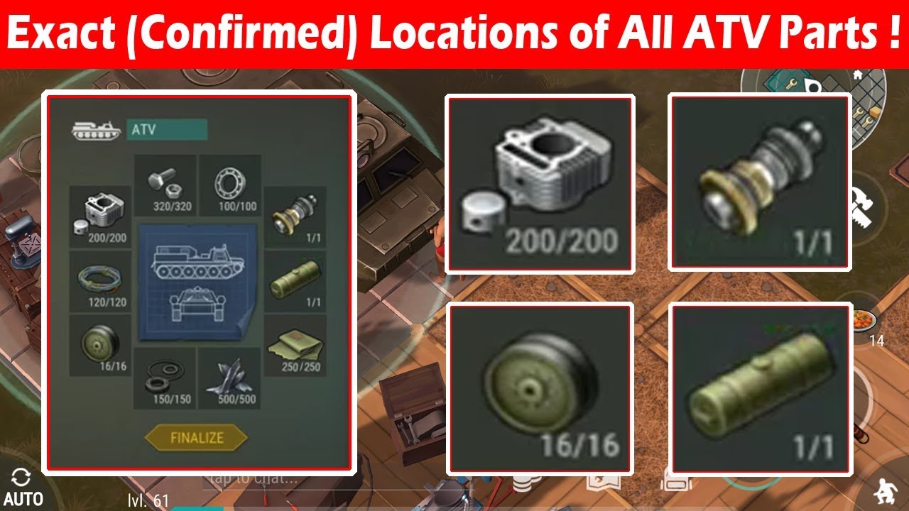 Exact Confirmed Locations of All ATV Parts In Last  Day  