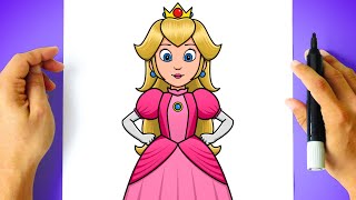 Como DESENHAR a PRINCESA PEACH do FILME - Cómo DIBUJAR a La PRINCESA PEACH - Super Mario Bros