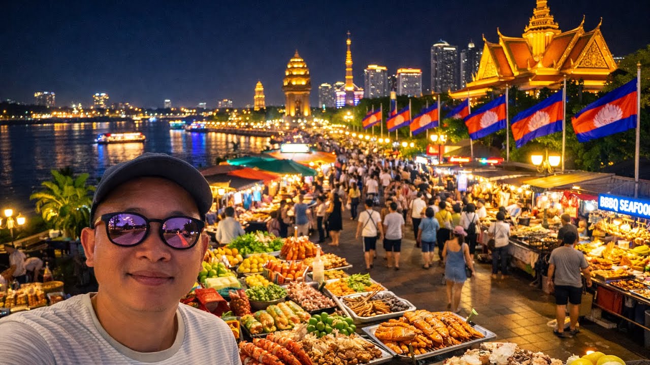 Famous Walking Street in Phnom Penh, Cambodia | Local Life, Street Food & Cultural Vibes