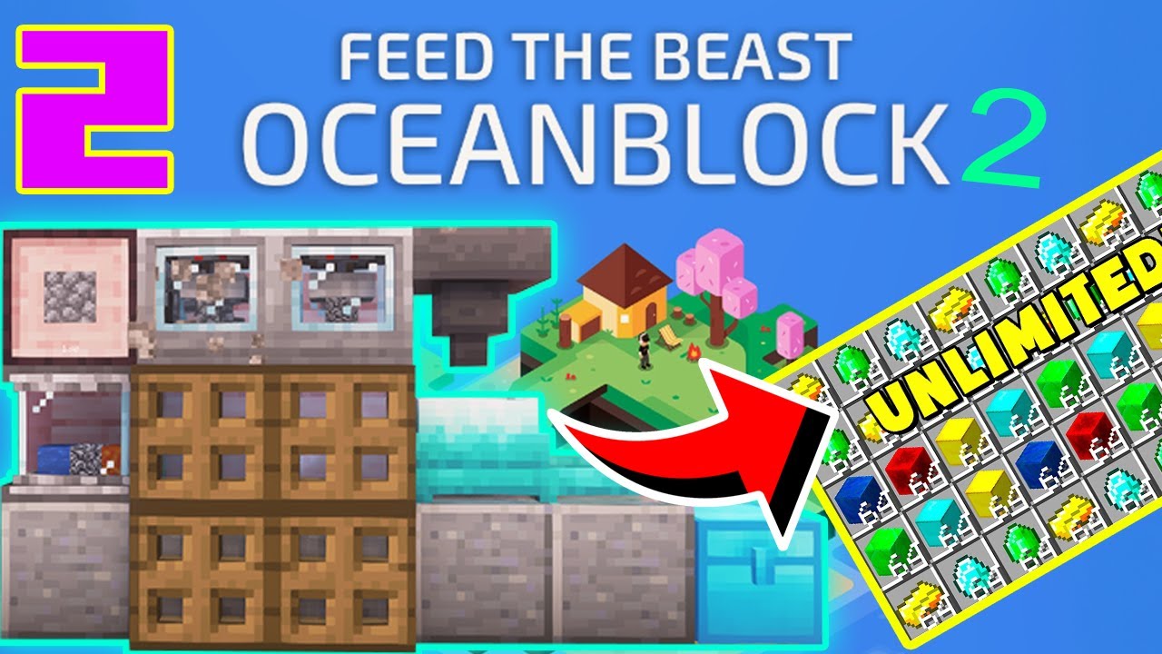 FTB OceanBlock 2 EP2 Unlimited Resources And First Chapter Complete ...