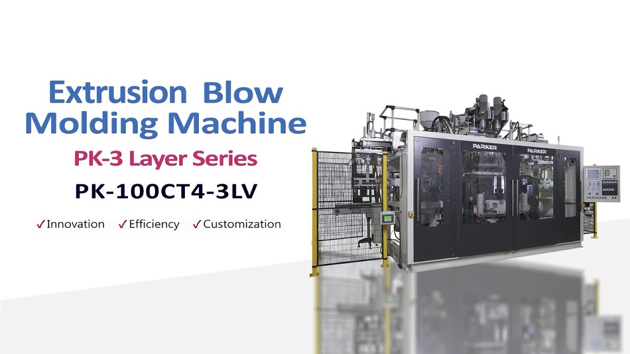 PARKER PK-100CT4-3LV 3 Layers View Stripe Double Station Four Heads Co-Extrusion Blow Molding for 1L