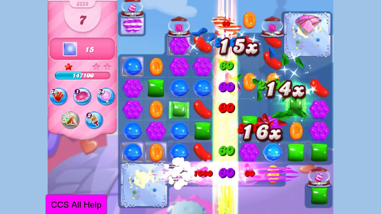Candy Crush Saga Level 3228 15 moves NO BOOSTERS Cookie YouTube