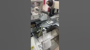 Automatic Double Pieces Hang Tag Stringing and Knotting Machine (With Eyelet Attaching) #machine