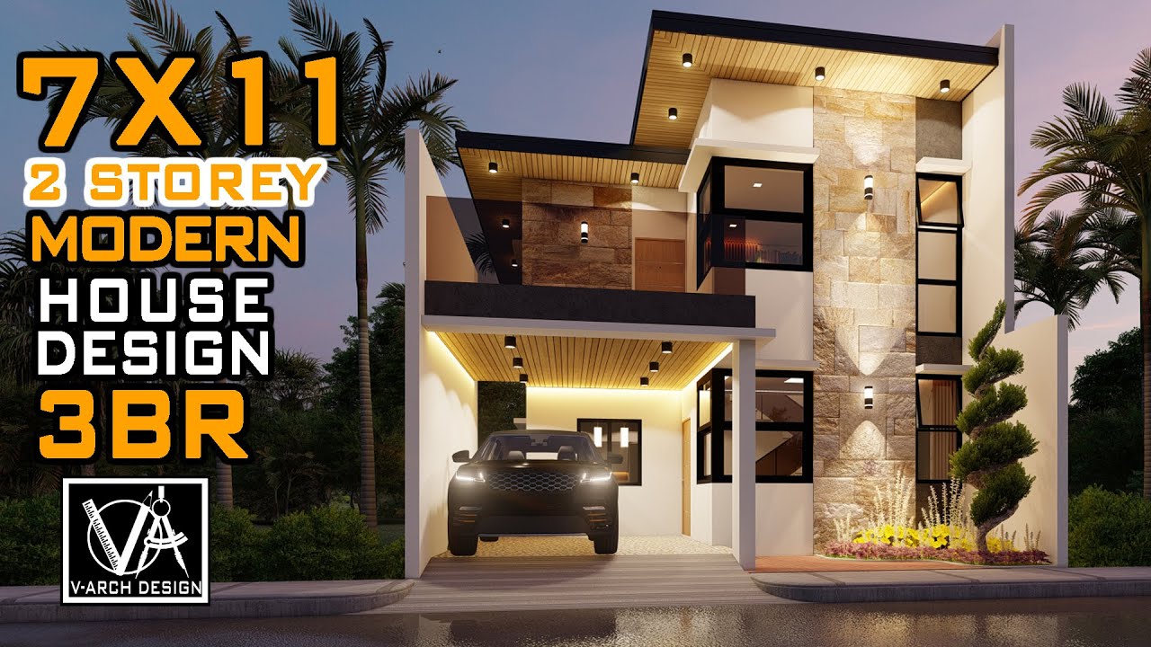 2 STOREY HOUSE DESIGN 7X11 | 3 BEDROOM - YouTube