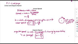 5.1 Linear and Angular Speed