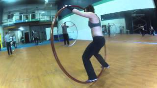 Cyr wheel class at the School of Acrobatics & New Circus Arts