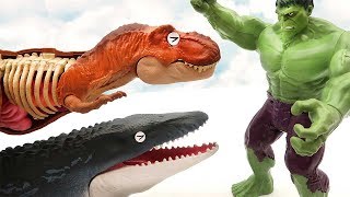 Mosasaurus VS Hulk! Dinosaur Battle Fun Movie For Kids - 모사사우루스 헐크의 무시무시한 대결