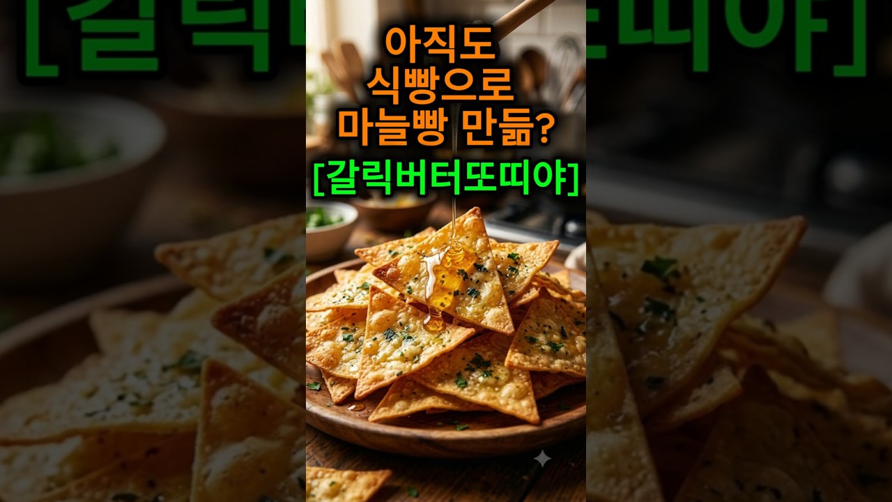 아직도 식빵으로 마늘빵 만듦? 5분 완성 바삭함 미친 ‘갈릭버터 또띠아칩’ 레시피 숏폼 썸네일