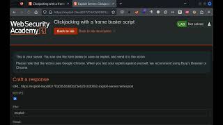 16.3 Lab: Clickjacking with a frame buster script | 2023