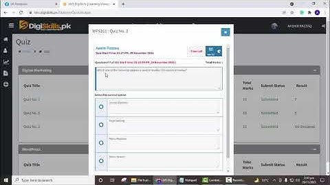 Digiskills WordPress Quiz 3 Batch 11 2021 Solution| WordPress Quiz 3 Solution batch 11