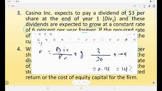 Stock Valuation Ch 4 Key Answers