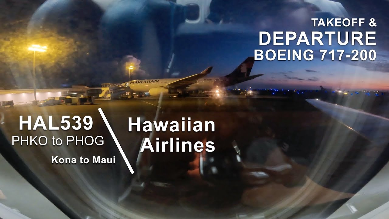 Night Takeoff: HAL539 - Ellison Onizuka Kona International (PHKO) - Airbus 321neo - KOA to OGG