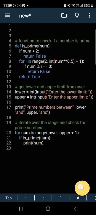 Python program to print all Prime numbers in an Interval - YouTube