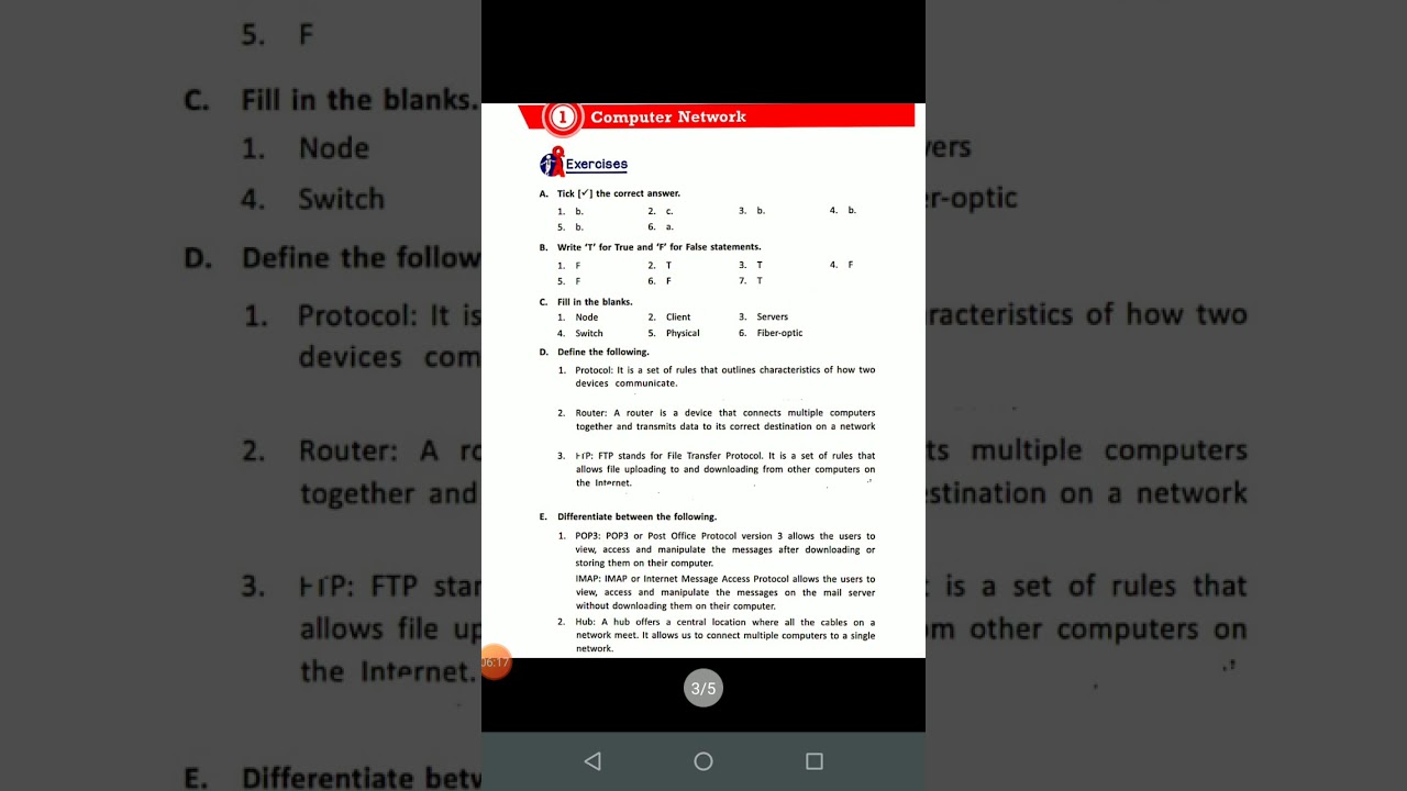 Class 8 lesson1 Computer Network (Questions/ Answers) YouTube