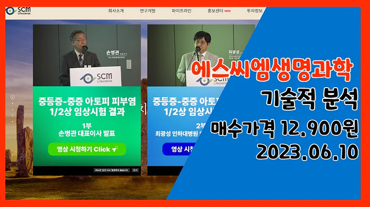 에스씨엠생명과학 전망 및 대응방법 매수단가 12900원 2023.06.10