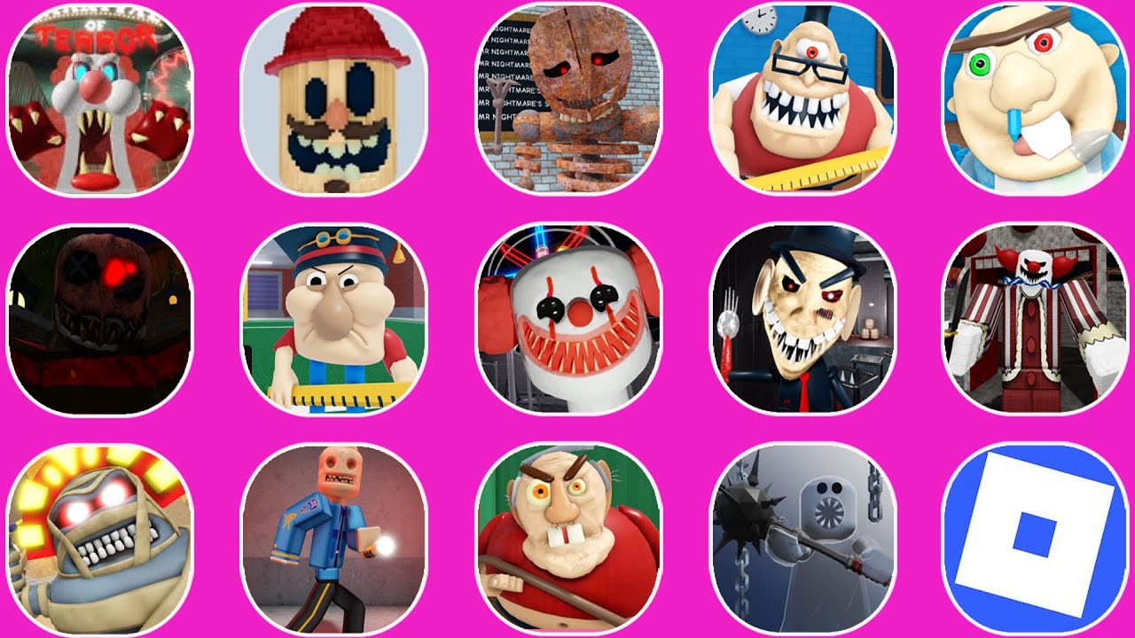 Roblox,Escape the Petshop!,Escape The Carnival of Terror!,Escape Papa Pizza's Pizzeria!....