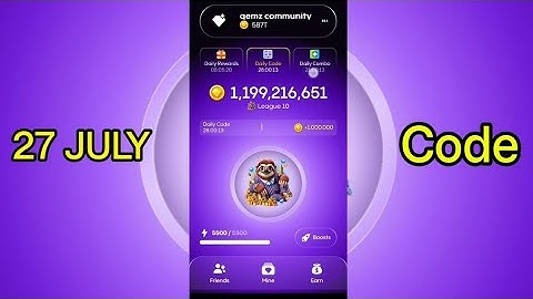 27 JULY Gemz Daily Cipher | Gemz Combo Card | Gemz Daily Code | Daily Combo Gemz