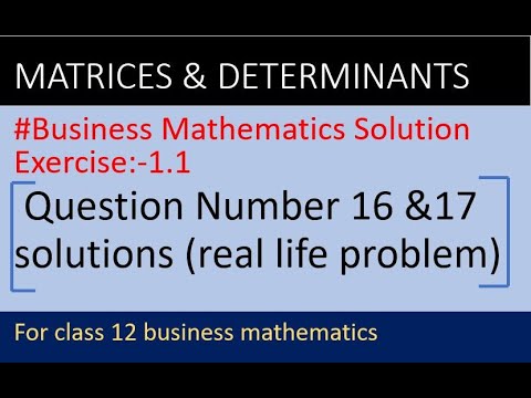 Business mathematics solution class 12 || Application of matrix in ...