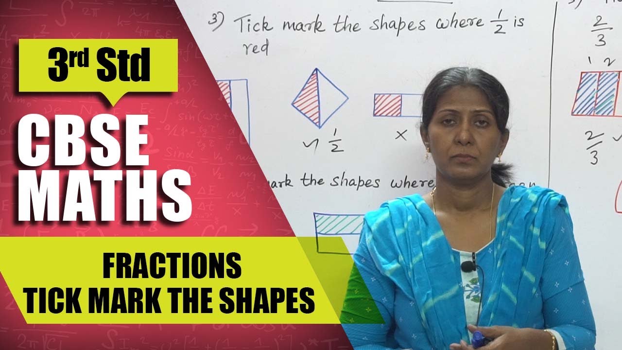 3rd Std CBSE Maths Syllabus | Fractions - Tick Mark the Shapes | CBSE ...