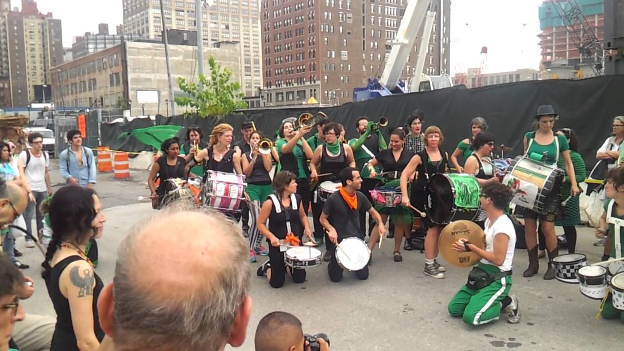 Band at Climate March banner drop - YouTube