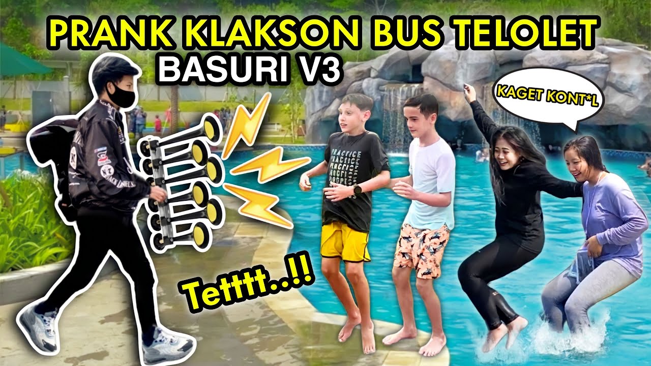 PRANK KLAKSON BUS TELOLET BASURI.. AUTO JOGET SEMUA.. !!!