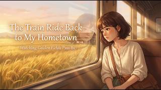 A Train Ride Back to My Hometown: Golden Fields & Cozy Moments | Ghibli-Style ASMR (4K) screenshot 1