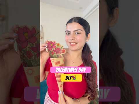 Valentines Day Diy bouquet 💐🩷🎀 Blinkit Craft #youtubeshorts #shorts #diy