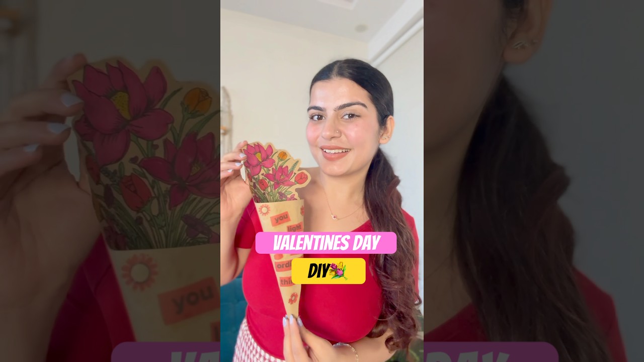 Valentines Day Diy bouquet 💐🩷🎀 Blinkit Craft 