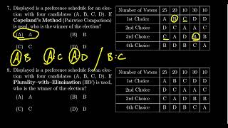 Math 1030, Exam 3 - Question 7 (Pairwise Comparison)