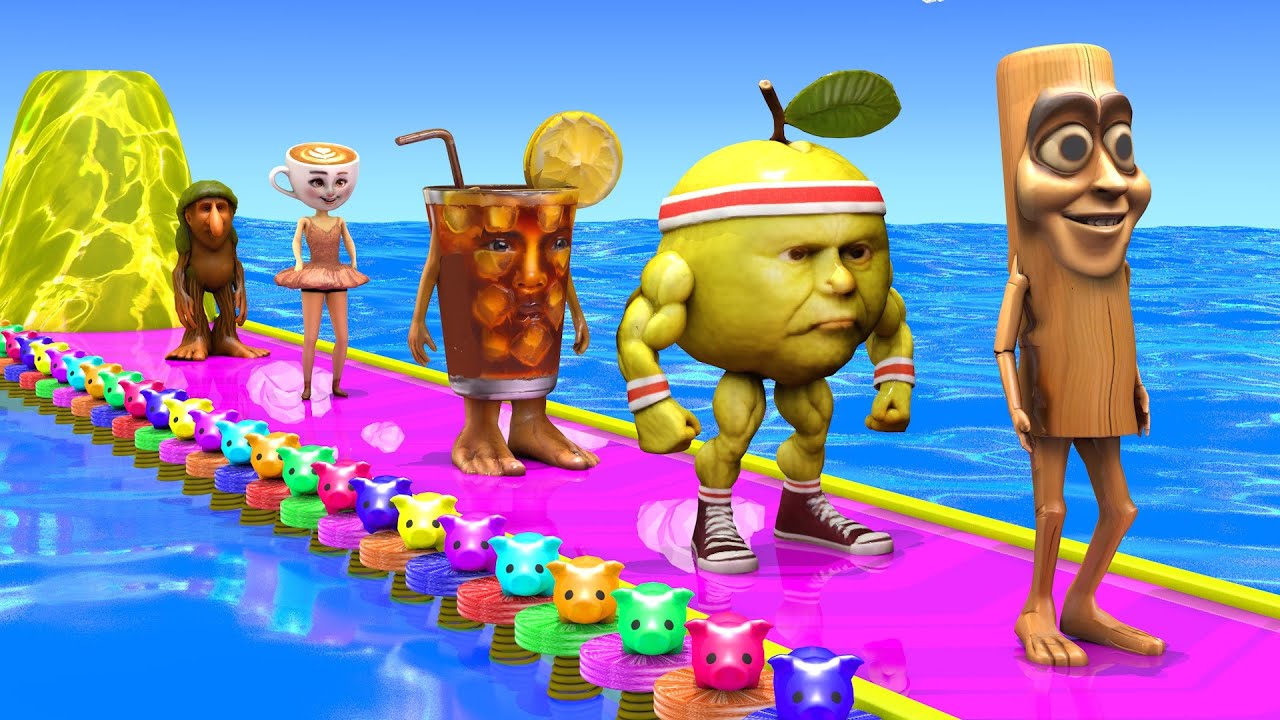 Long Slide Game With Cow Elephant Gorilla Hippopotamus Tiger 3d Animal Game Funny 3d Animals