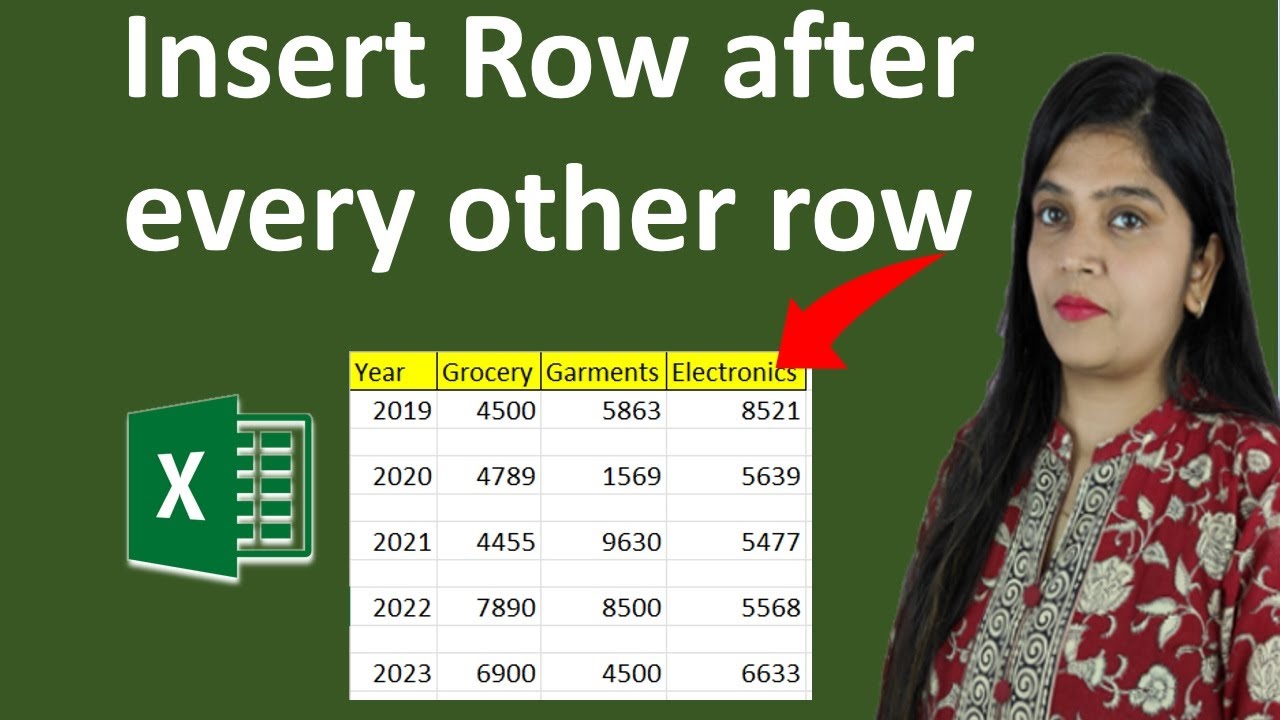 How to Insert a Row After Every Row in Excel | Excel Tutorial - YouTube