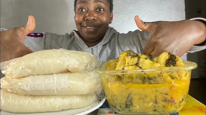 💥1 million views ASMR village style bitterleaf soup & pounded yam mukbang #mukbang #asmr #food