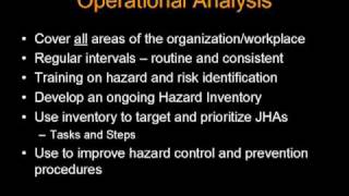 Job Hazard Analysis Hazard and Risk Review Chapter 2 Part 3