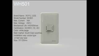 ROYU, LIDE WH501 1 Gang Switch Classic Series Verified by ISO9001