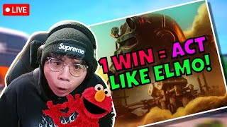 1 WIN = I ACT LIKE ELMO! GETTING CROWN WINS WITH VIEWERS! #shorts #fortnitelive