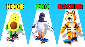 Skate Squad Gameplay - NOOB vs PRO vs HACKER (iOS/Android)
