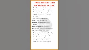15 Habitual Sentences in Simple Present Tense | Daily Routine English Examples