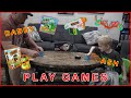 Ash and Daddy play games