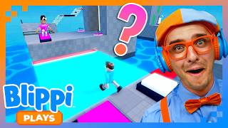Teamwork Puzzles 🧩 Cross The Blippi Bridge With Meekah! 😲 BEST OF BLIPPI PLAYS ROBLOX!