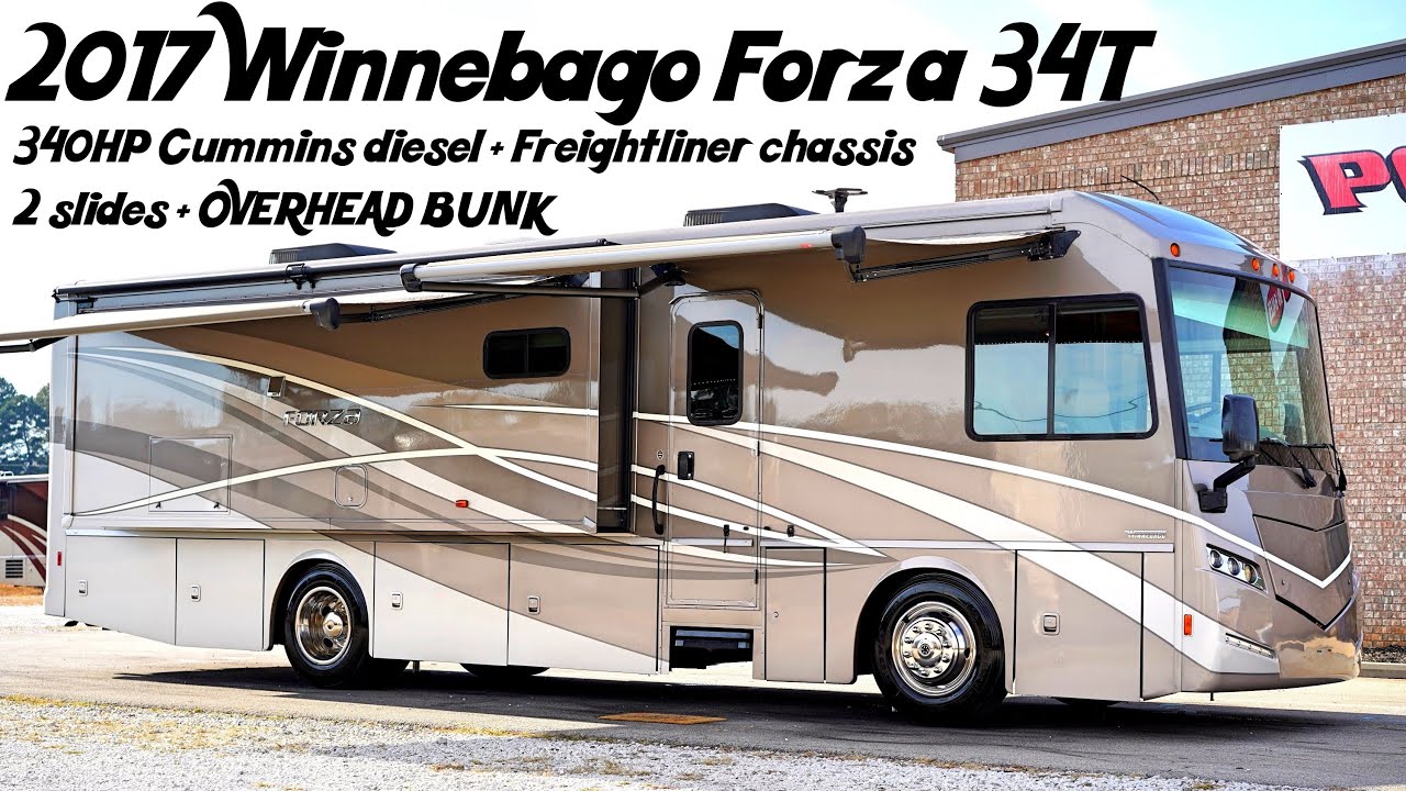 2017 Winnebago Forza 34T A Class 340HP Cummins Diesel Pusher from