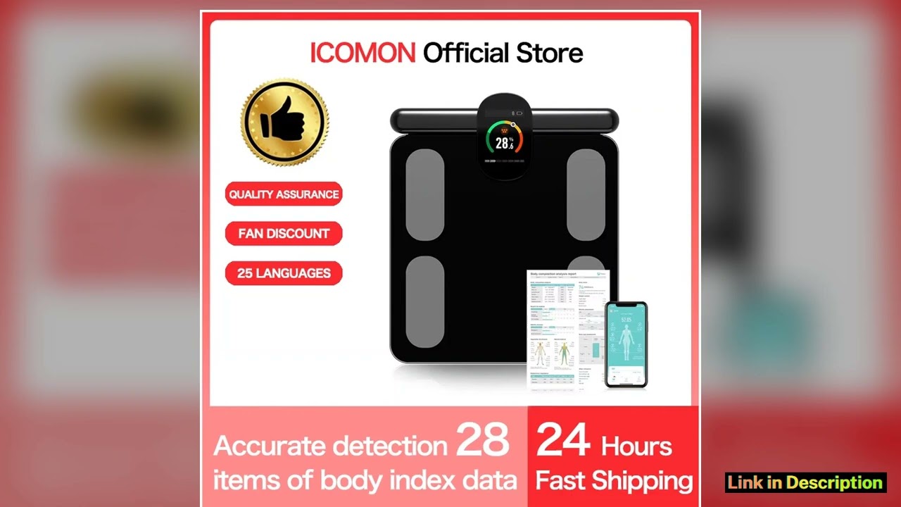 2024 Professional Smart Body Fat Scale with 8 Electrodes Body Composition Analyzer Bioimpedance