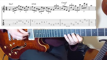 Three guitar licks in 2 5 1 using triplets.Tab and music notation included.