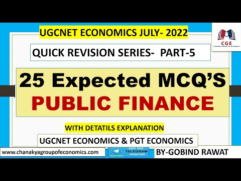 QUICK REVISION SERIES- PART-5 ||PUBLIC FINANCE||