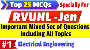 Top 25 MCQs for RVUNL JEn 2021 | Mixed Electrical MCQs for RSEB JE Exam 2021| Most Important MCQs
