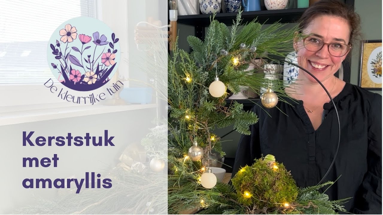 DIY Kerststuk met ring op standaard 🎄 | Amaryllis als blikvanger 🌺